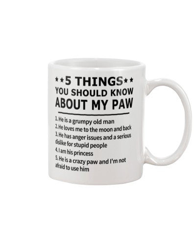 Granddaughter Mug- 5 things you know paw ngvt