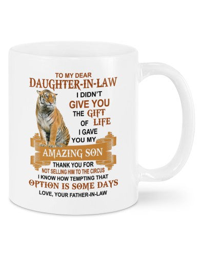 Daughter In Law Mug- mug daughteril of fatheril daub htte