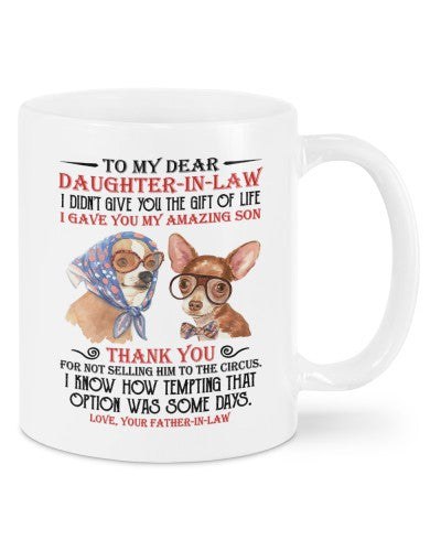 Daughter In Law Mug- mug daughteril know fatheril daub htteh