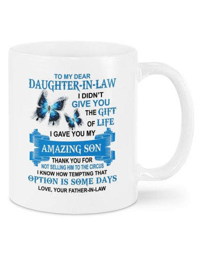 Daughter In Law Mug- mug daughteril circus fatheril daua htte