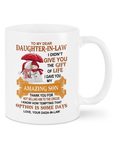 Daughter In Law Mug- mug xmas daughteril gift dadail daub htte