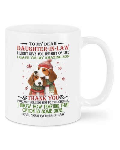 Daughter In Law Mug- mug xmas daughteril give fatheril deua htteh