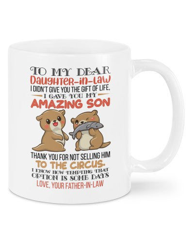Daughter In Law Mug- mug daughteril not fatheril deub htteh