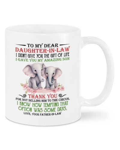Daughter In Law Mug- mug elephant daughteril fatheril daua htteh