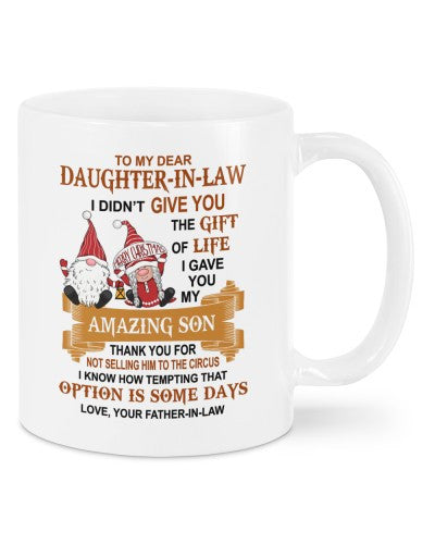 Daughter In Law Mug- mug daughteril not fatheril dauc htteh