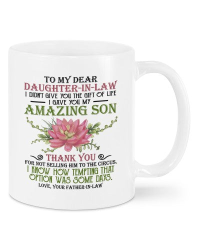 Daughter In Law Mug- mug daughteril circus fatheril daua htteh