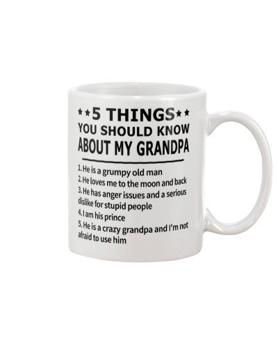 Grandson Mug- 5 things you know my grandpa prince ngvt