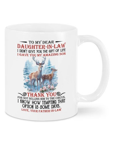 Daughter In Law Mug- mug reindeer daughteril fatheril deua htteh