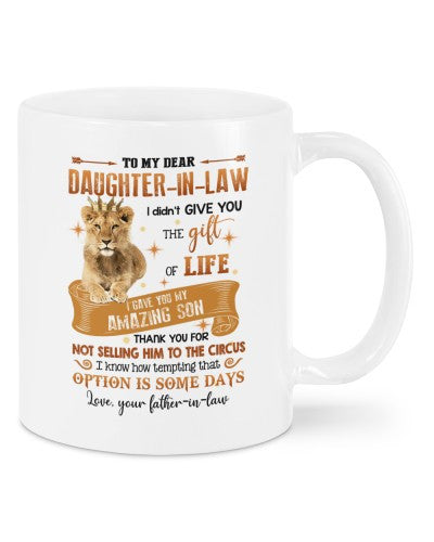 Daughter In Law Mug- mug daughteril life fatheril deub htteh