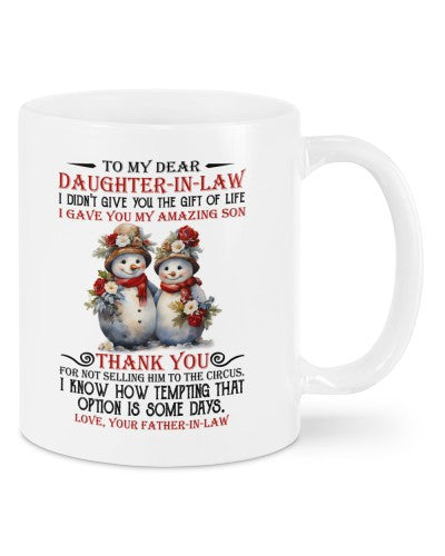 Daughter In Law Mug- mug xmas daughteril circus fatheril deua htteh