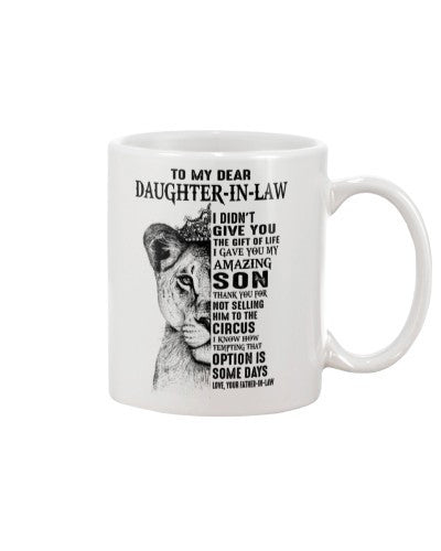 Daughter In Law Mug- daughteril giveyou fatheril dauc lnka