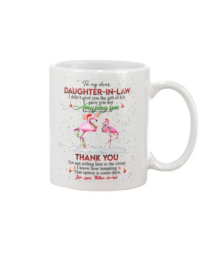 Daughter In Law Mug- daughteril circus fatheril dhub htte