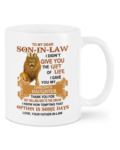 Son In Law Mug- mug sonil not fatheril daub htte 1