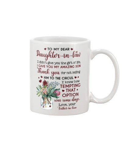 Daughter In Law Mug- daughteril fatheril thanku diud htte