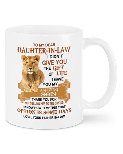 Daughter In Law Mug- mug daughteril know fatheril ddub htte