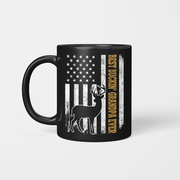American Flag Best Buckin Grandpa Ever Mug, Father's Day Mug